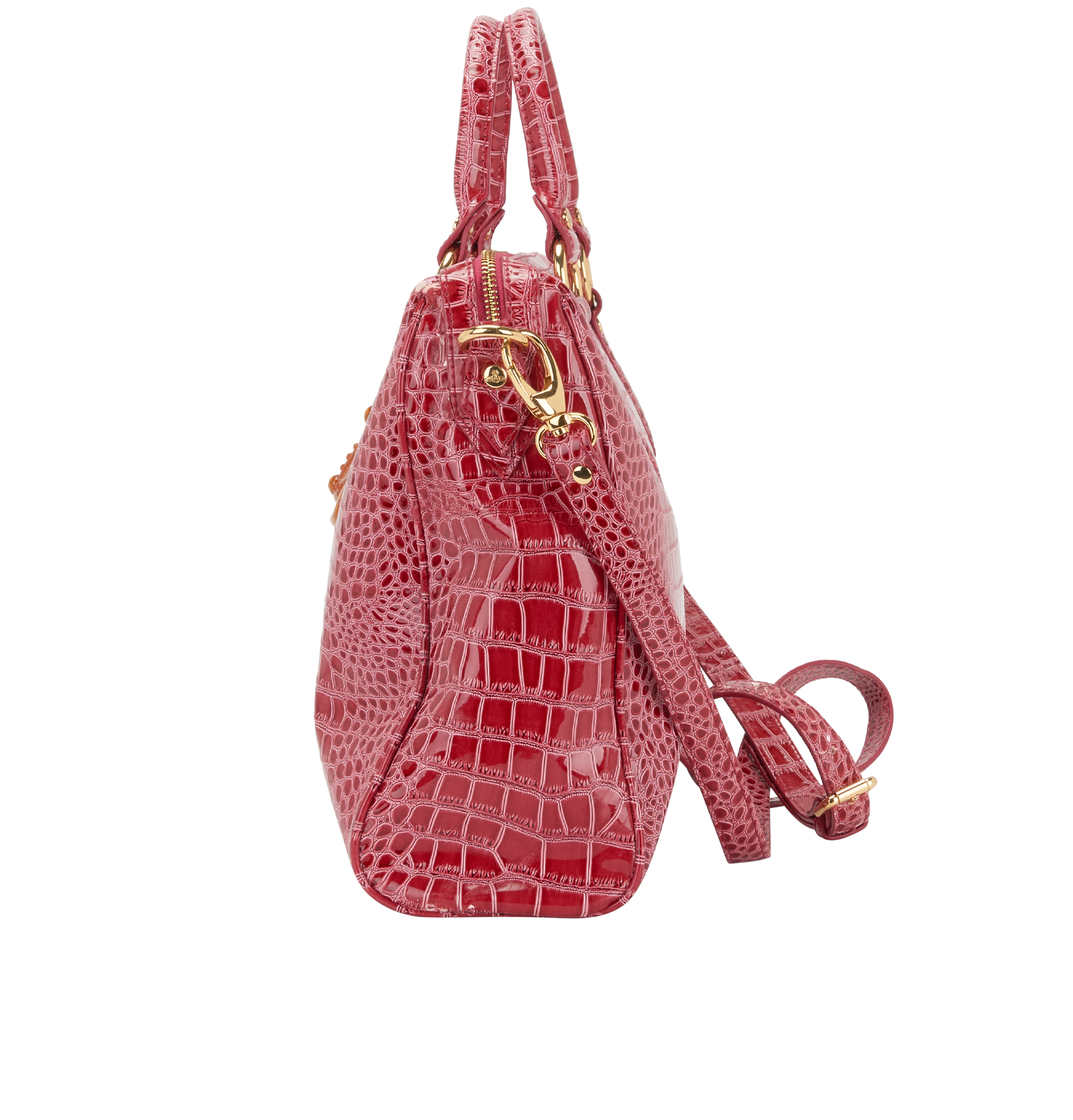 Chancery Delia Tote, &pound;120, Handbags, Pink, Croc Embossed, Side view